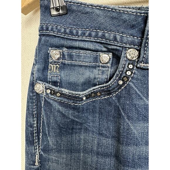 Miss Me Jeans Boot Cut Size 30 JP6220B Fleur de Lis Embellished Pocket Cowgirl - Picture 3 of 16